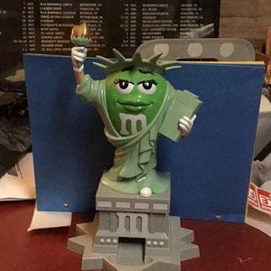 Statue of liberty  M&M s candy dispenser green  10 inches tall